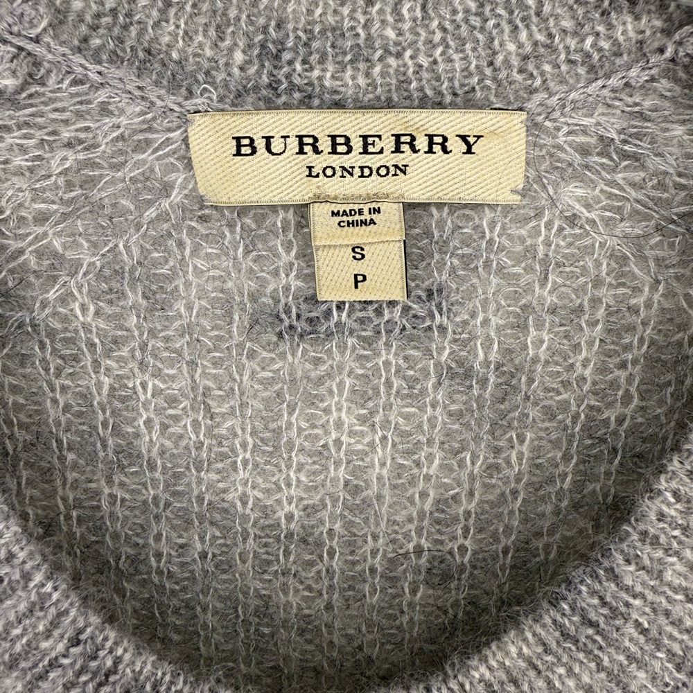 Burberry London Mohair Wool Blend Gray Sweater Size Small - Picture 3 of 8